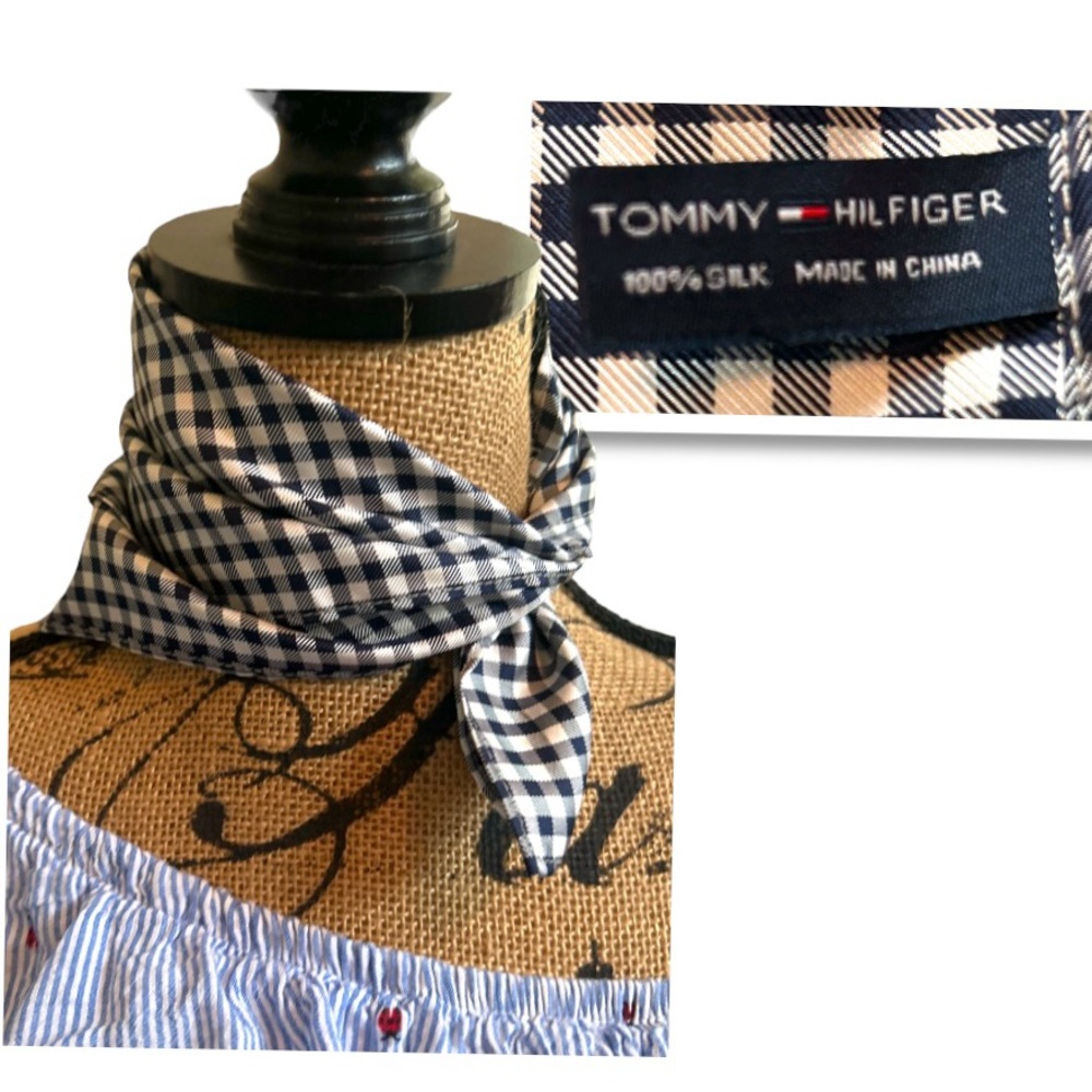 Tommy Hilfiger 100% Silk Headwear Twillie Scarf Hanker chief
